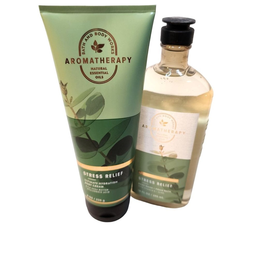 Bath & Body Works Stress Relief Eucalyptus Spearmint 2 Piece Set New